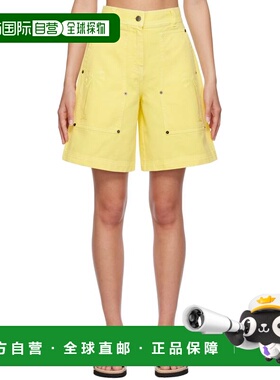 1h可退 潮奢 Palm Angels 棕榈天使 女士 黄色铆钉短裤 PWCB034S2