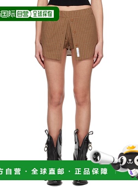 1h可退 潮奢 Praying 女士 独家发售棕色格纹裙裤 PRAYPLASH短裤