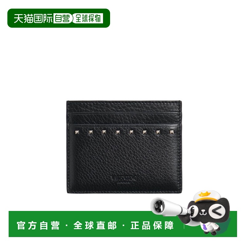 1h可退 VALENTINO 男士钱包 YP0V18PDX0NO SS2025 黑色 铆钉卡包