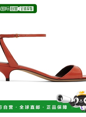 1h可退 潮奢 The Row 女士 橙色 Vika Ankle Strap Kitten 凉鞋 F
