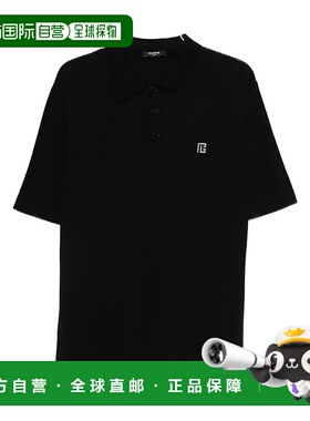 BALMAIN 男士衬衫 GH1GB044KJ53EQU SS2026 黑色 短袖POLO衫