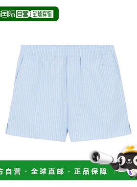 1h可退 潮奢 Ami Paris 男士 浅蓝松紧带棉质短裤 USO806CO0219