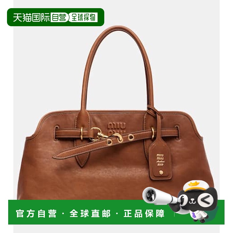 潮奢 Miu Miu 缪缪 女士 Aventure 大号皮革手提包