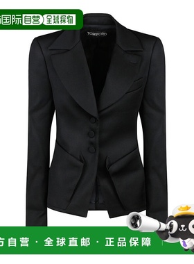 1h可退 TOM FORD 女士西服 GI2948FAX751LB999 CO 黑色外套西装