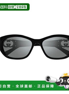 1h可退 GUCCI 女士眼镜 GG1826SK004 AW2025 灰色 几何太阳镜