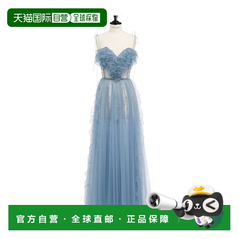 1h可退 DIOR 女士连衣裙 521L26A8808X5405 SS2025 蓝色 无袖连衣