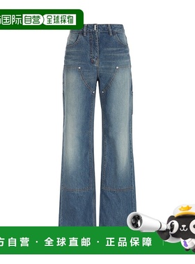 GIVENCHY 女士牛仔裤 BW512F5Y9K402 SS2024 蓝色 'Wide leg' jea