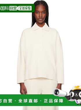 1h可退 潮奢 MaxMara 麦斯玛拉 女士 灰白色 Vand 长袖 Polo 衫 2