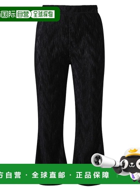 GANNI 女士休闲裤 F5592099 SS2021 黑色 Pleated trousers喇叭裤