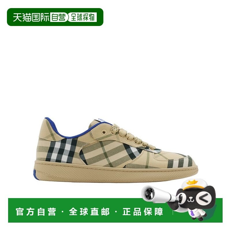 BURBERRY 女士运动鞋 80963941 SS2025 绿色 Terrace格纹低帮休闲