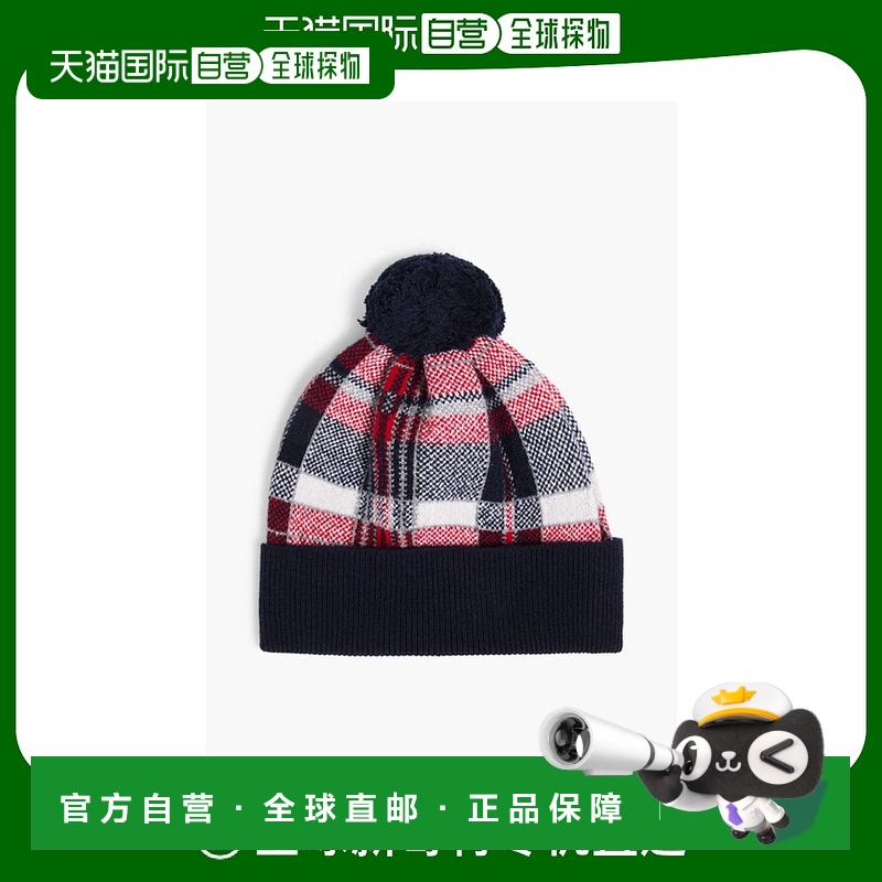潮奢 Thom Browne 汤姆 布朗 男士 格纹羊绒小便帽 MKH092AY2001
