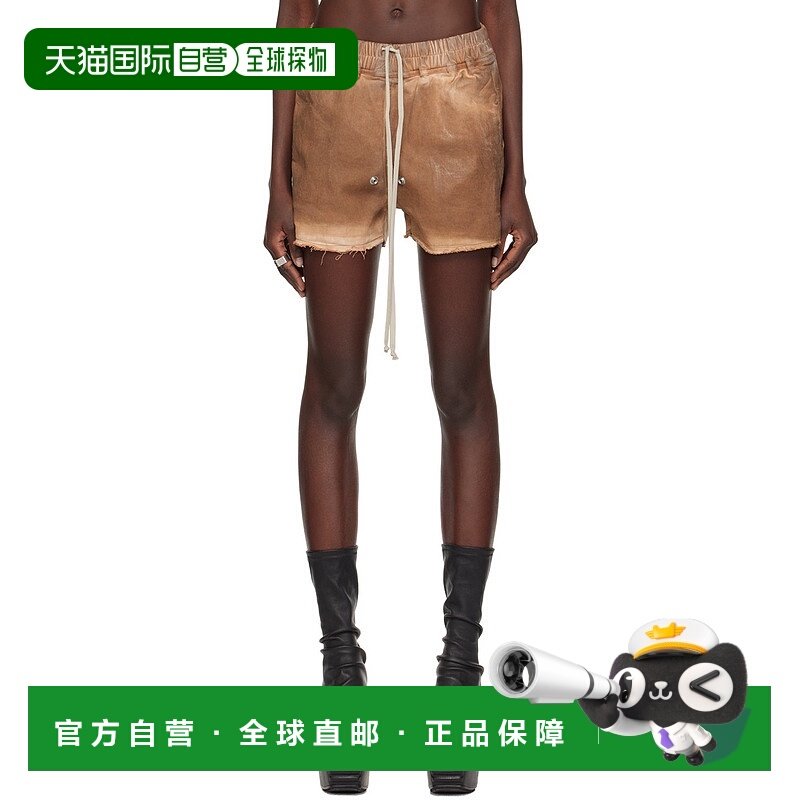 1h可退 潮奢 rick owens 瑞克 欧文斯 女士 棕色 Gabe 牛仔短裤 R