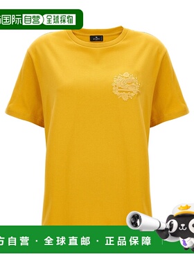 1h可退 ETRO 女士T恤 WRJB0006AC036A0968 SS2024 黄色 ETRO Logo