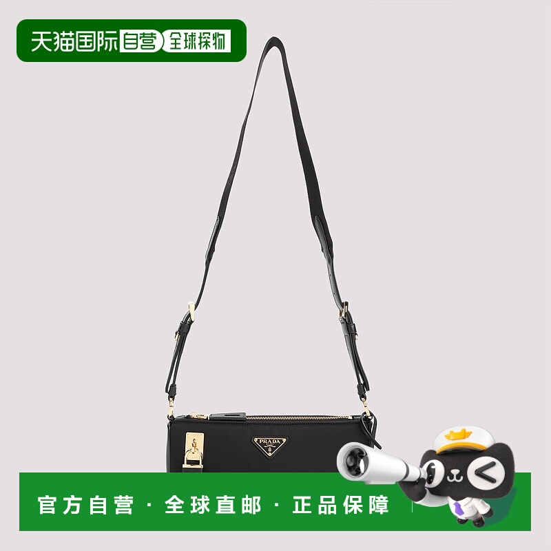 1h可退 PRADA 女士单肩包 1BC234VNDO2C8QF0002 CO 黑色 Re-Nylon
