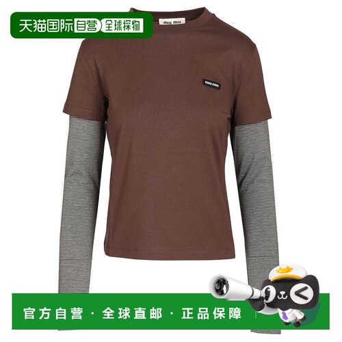 MIU MIU 女士T恤 MJLA74SOOO17ORF03YR AW2026 棕色