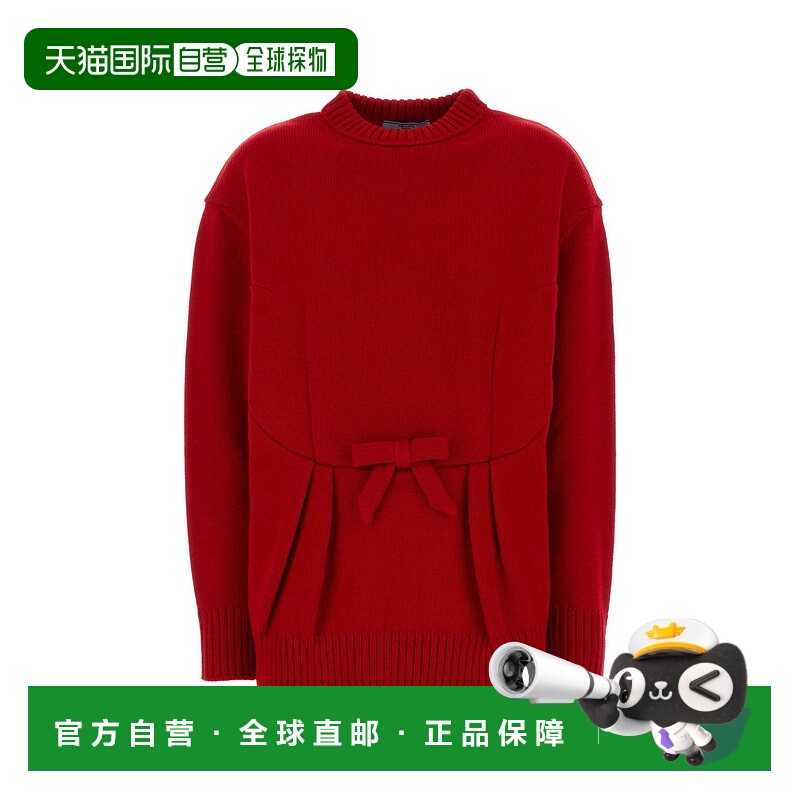 1h可退 潮奢 Prada 普拉达 女士 红色羊毛宽松款毛衣 P24V2PSOOO1