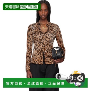 1h可退 潮奢 versace 范思哲 女士 棕色 Leopard Fitted 衬衫 101