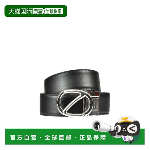 1h可退 Z ZEGNA 男士腰带 ZPJ45F408BNDHNDH AW2020 黑色 徽标皮