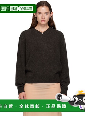 1h可退 潮奢 COOR 女士 棕色 Wool V-Neck 毛衣 CXF4KT04针织