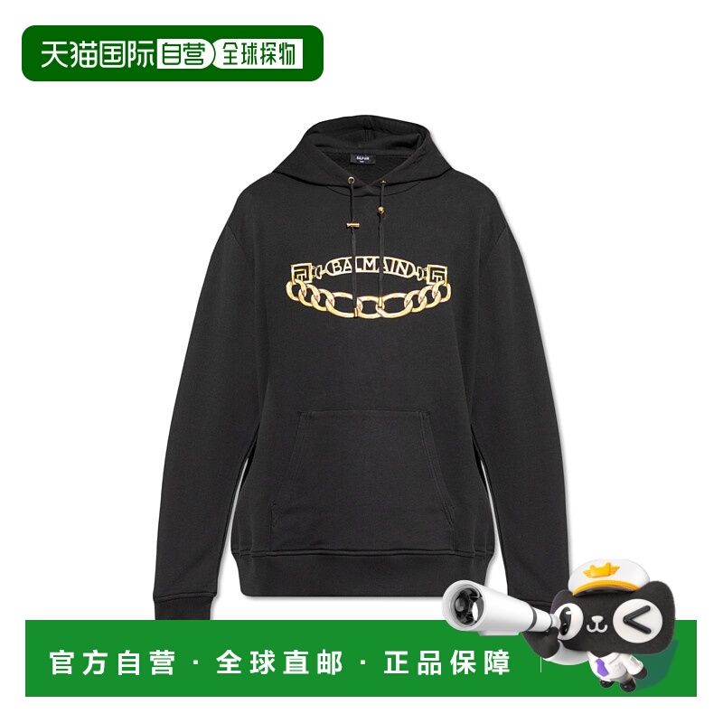 1h可退 BALMAIN 男士卫衣 FH1JT047GE97EAD AW2025 黑色 Balmain