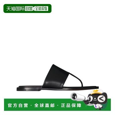 THE ROW 女士凉鞋 F1534L57BLK AW2024 黑色 Signum 皮革平底凉鞋