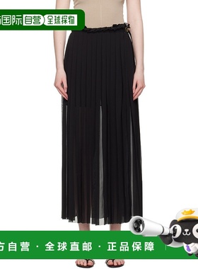 1h可退 潮奢 Ami Paris 女士 黑色刀褶半身裙 FSK353PL0027百褶裙