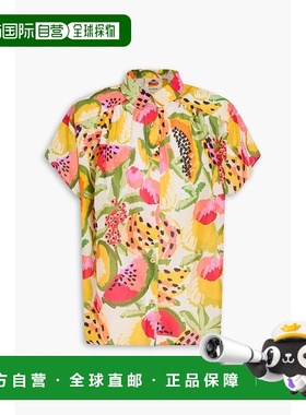 付款1h内可退 潮奢 FARM RIO 女士 印花棉真丝薄绸衬衫 332480FRU