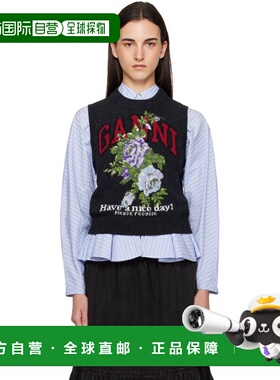 1h可退 潮奢 GANNI 甘尼 女士 灰色 Rose Wool 马甲 K2596Phan