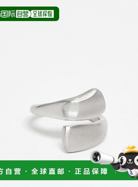 1h可退 潮奢 ASOS 男士 设计防水不锈钢戒指(银色)配饰