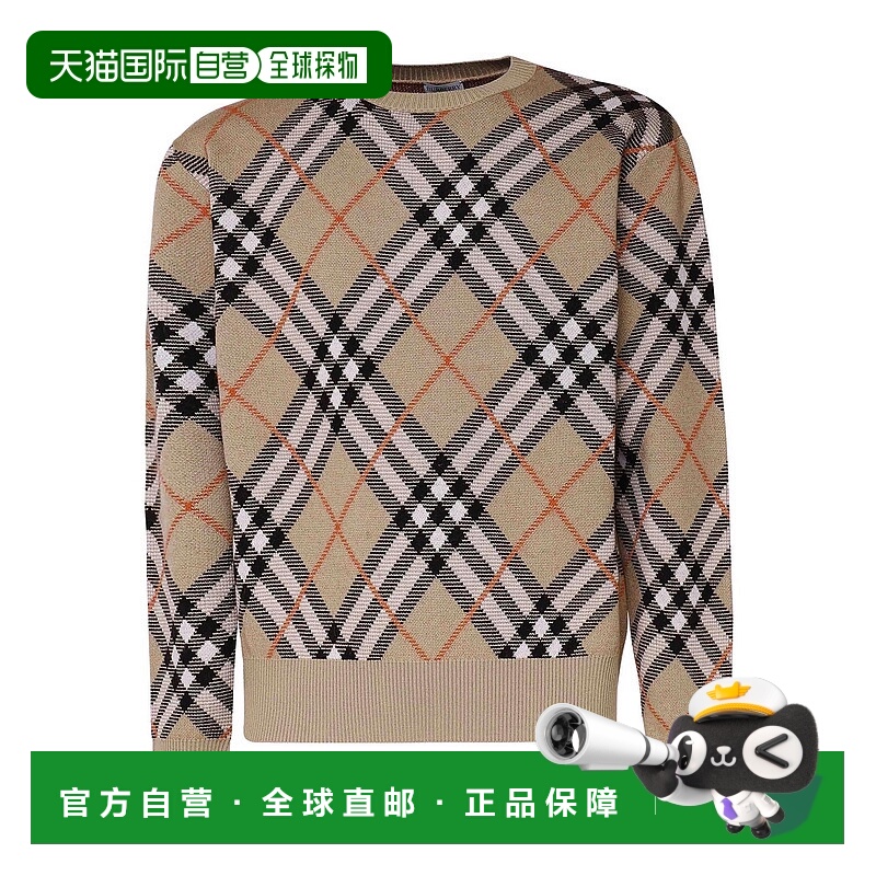 1h可退 BURBERRY 男士卫衣 8093497 SS2025 黑色 Vintage Check W