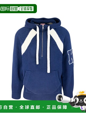 KENZO 男士针织毛衣 FE65PU4663CH77 AW2024 蓝色 Varsity 羊毛连