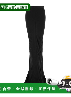 RICK OWENS 女士半身裙 RO01E7378JA09 SS2025黑色鱼尾裙包臀裙