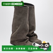 潮奢 Robin The 1h可退 Attico 女士 灰褐色绒面革战地靴 250WSH0