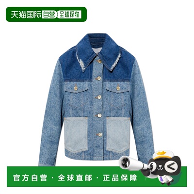 GANNI 女士夹克 A101018012078567 SS2026 蓝色 Denim jacket wit
