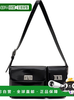 1h可退 潮奢 BY FAR 女士 黑色 Billy Semi Patent Leather 单肩