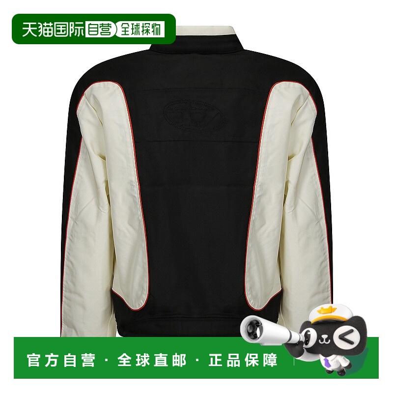 1h可退 DIESEL 男士外套 A173690PDAI9XX SS2025 黑色 滚边色块机