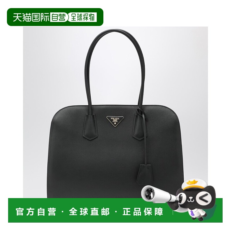 1h可退 潮奢 Prada 普拉达 女士 大号皮革购物包(黑色) 1BG605OOO