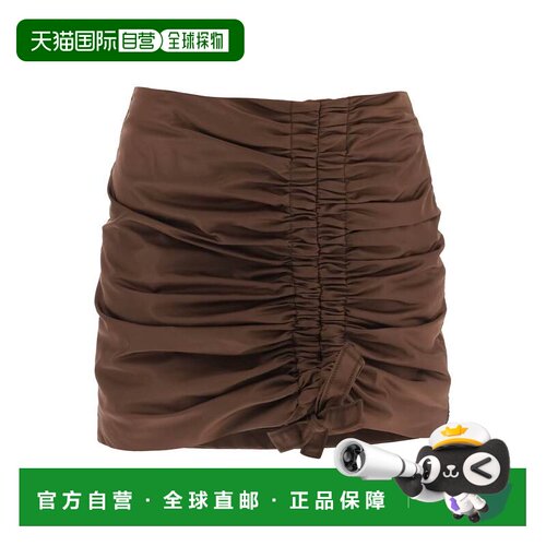 GANNI 女士半身裙 F7373979 AW2022 红色 Ganni nylon mini skirt