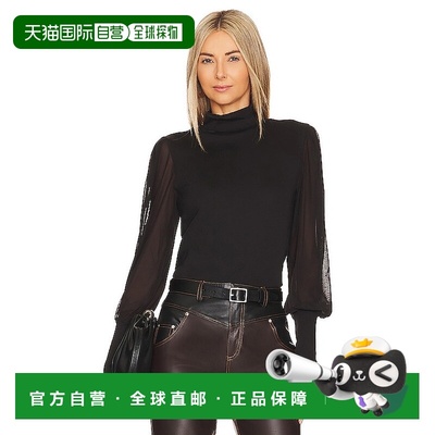 1h可退 潮奢 sanctuary 女士 My Mind 网纱袖上衣 CT3478BK8