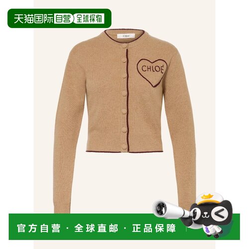 CHLOÉ 女士针织衫 100317347615000 CO 卡其色 Cashmere Cardigan