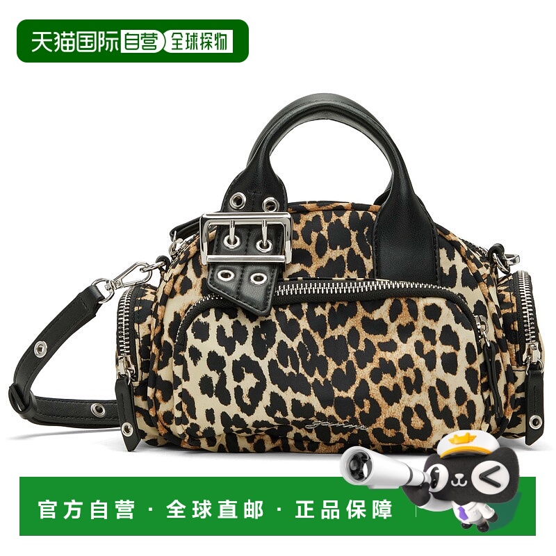 1h可退 潮奢 GANNI 甘尼 女士 驼色 & 黑色迷你 Leopard Polochon