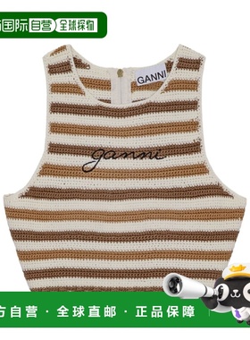 GANNI 女士衬衫 K2222969 AW2024 白色 Top crochet Racerback