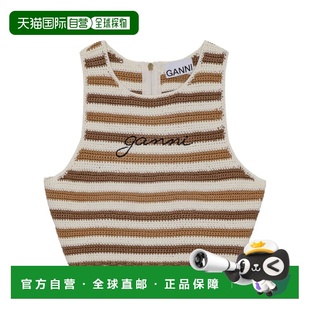AW2024 K2222969 白色 Top Racerback GANNI crochet 女士衬衫