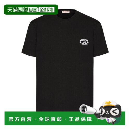 VALENTINO 男士T恤 3V3MG10V9LJ0NO CO 黑色短袖