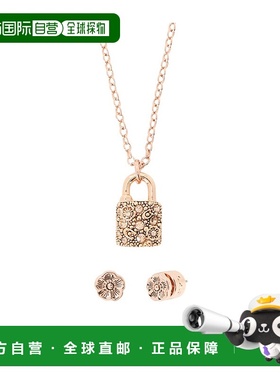 COACH 女士项链 541360RGD690 AW2025 金色 吊坠项链和耳钉两件装