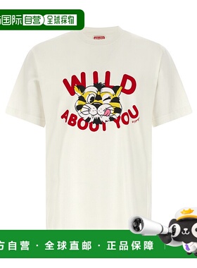 KENZO 男士T恤 FG55TS2064SG02 SS2026 白色 'Wild Tiger' T-shir