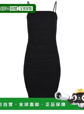 PINKO 女士连衣裙 101960A1L0Z99 AW2024 黑色 卷褶紧身迷笛连衣