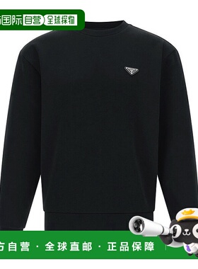 PRADA Prada 男款黑色徽标铁牌套头卫衣UJL90B 11OQ F0002衛衣UJL
