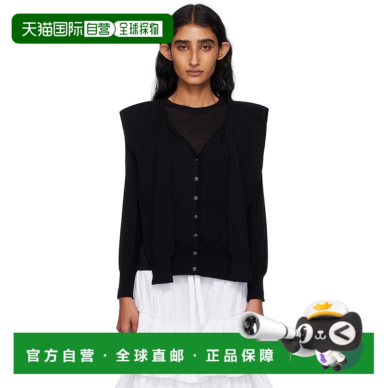 1h可退 潮奢 OPEN YY 女士 黑色 Sleeve Layered 开衫 YY253KT001