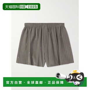 Laurent Saint 圣罗兰 男士 821876Y1L 1h可退 条纹双绉短裤 潮奢